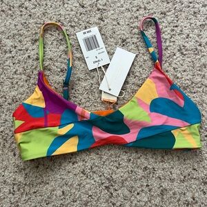 L-space Colorful Abstract Bikini Top! Brand new!!reversible